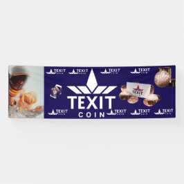 宇宙飛行士TXCとのTeXit Coin公式ロゴ 横断幕