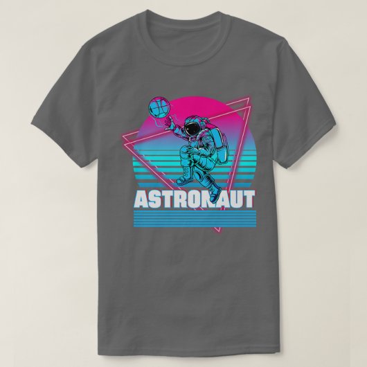 宇宙飛行士VAPORWAVEレトロ美学 Tシャツ (デザイン正面)