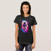 宇宙飛行士VAPORWAVE美学レトログリッチスペース Tシャツ (正面フル)