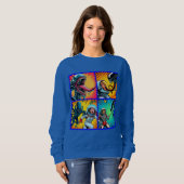 宇宙飛行士vsエイリアンアポップ・アートのート スウェットシャツ (正面フル)