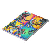 宇宙飛行士vsエイリアンアポップ・アートのート ノートパッド (回転)