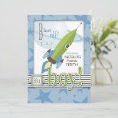 宇宙飛行機のベビーシャワー招待状 招待状 (スタンド正面)