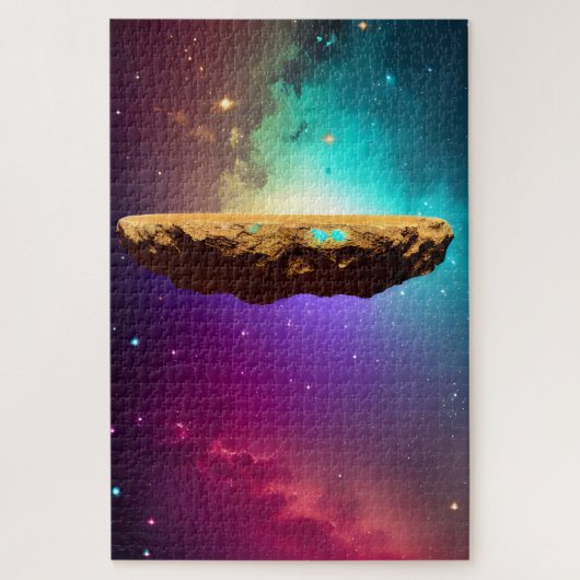 宇宙高原の小惑星が星宇宙でホバリング ジグソーパズル (縦)