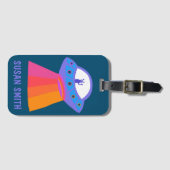 宇宙魅力的エイリアンマーティアUFOかわいい ラゲッジタグ (正面横)