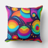 宇宙鮮やか万華鏡のように千変万化するパターン クッション (正面)