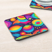 宇宙鮮やか万華鏡のように千変万化するパターン コースター (左側)