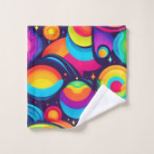 宇宙鮮やか万華鏡のように千変万化するパターン バスタオルセット (ウォッシュタオル)