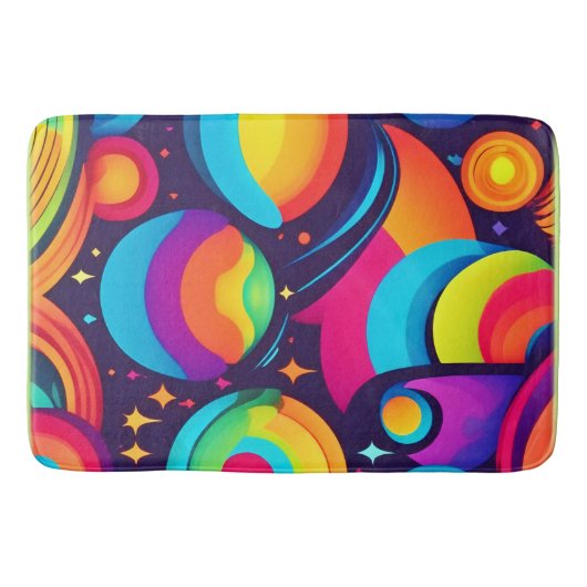 宇宙鮮やか万華鏡のように千変万化するパターン バスマット (正面)