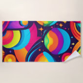 宇宙鮮やか万華鏡のように千変万化するパターン ビーチタオル (正面)