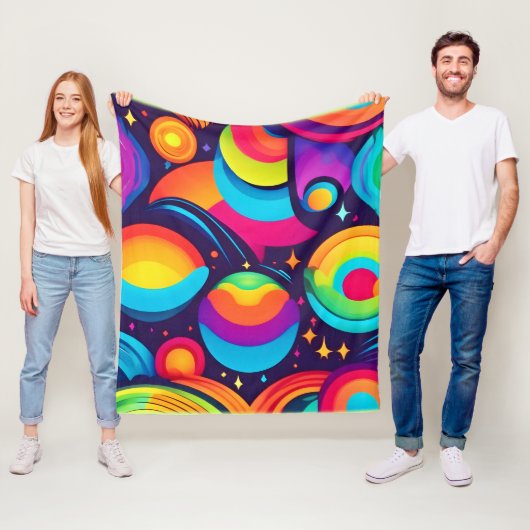 宇宙鮮やか万華鏡のように千変万化するパターン フリースブランケット (インサイチュ)
