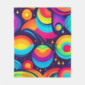 宇宙鮮やか万華鏡のように千変万化するパターン フリースブランケット (正面)