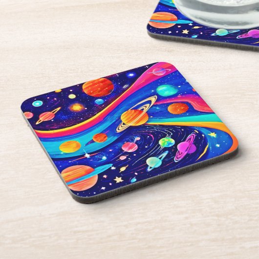 宇宙鮮やか芸術 コースター (左側)