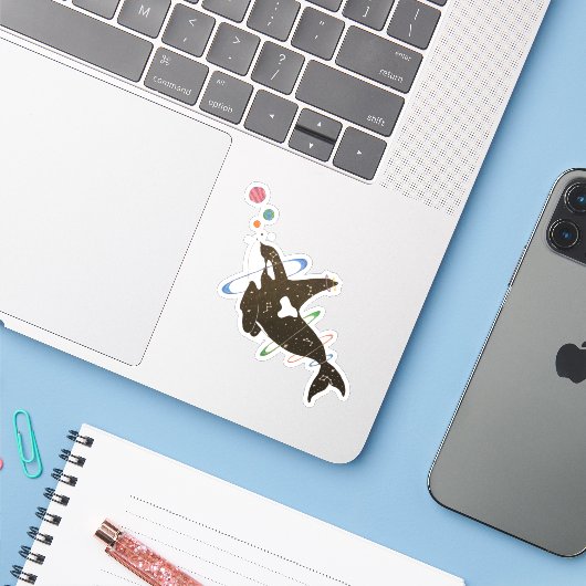 宇宙鯨 シール (ノートパソコンとiPhone)