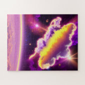 宇宙黄紫色の雲ザップ大気惑星 ジグソーパズル (横)