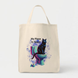 宇宙黒猫トイレ – Surreal Vaporwave Art トートバッグ