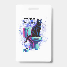 宇宙黒猫トイレ – Surreal Vaporwave Art バッジ