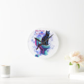 宇宙黒猫トイレ – Surreal Vaporwave Art ラウンド壁時計 (ホーム)