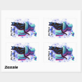 宇宙黒猫トイレ – Surreal Vaporwave Art 長方形シール (シート)