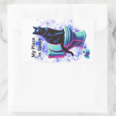 宇宙黒猫トイレ – Surreal Vaporwave Art 長方形シール (バッグ)