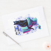 宇宙黒猫トイレ – Surreal Vaporwave Art 長方形シール (封筒)