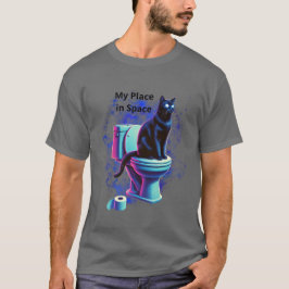 宇宙黒猫トイレ – Surreal Vaporwave Art Tシャツ