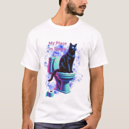 宇宙黒猫トイレ – Surreal Vaporwave Art Tシャツ