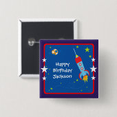宇宙1つの誕生日ボタン 缶バッジ (正面&裏面)
