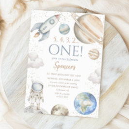 宇宙1回目の誕生日の最初の日のまわりにの旅 招待状