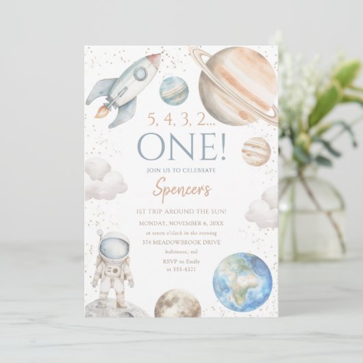 宇宙1回目の誕生日の最初の日のまわりにの旅 招待状 (スタンド正面)