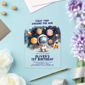 宇宙1歳の誕生日の最初ののまわりに旅ザ・サン アクリル招待状 (インサイチュ (ウェディング))