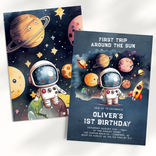 宇宙1歳誕生日パーティー 太陽を一周する最初の旅 招待状
