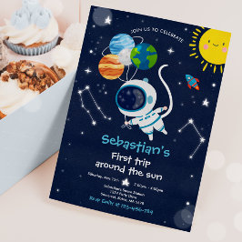 宇宙1歳誕生日パーティー 太陽を一周 招待状