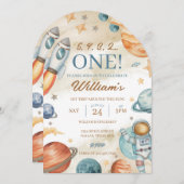 宇宙1歳 招待状 (正面/裏面)