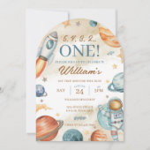 宇宙1歳 招待状 (正面)