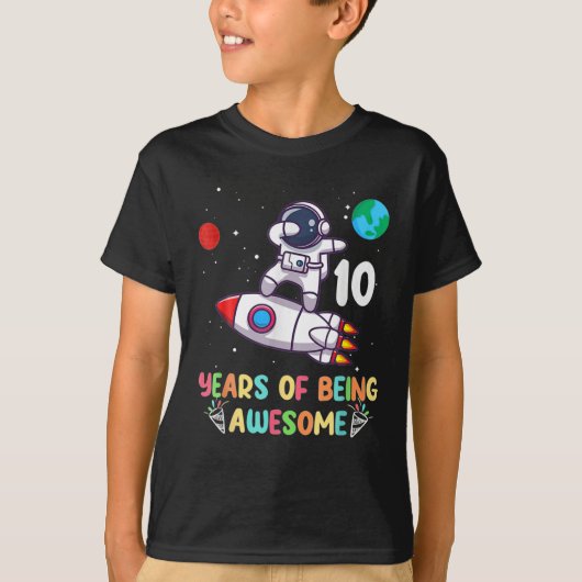 宇宙10年10誕生日少年惑星 Tシャツ (正面)