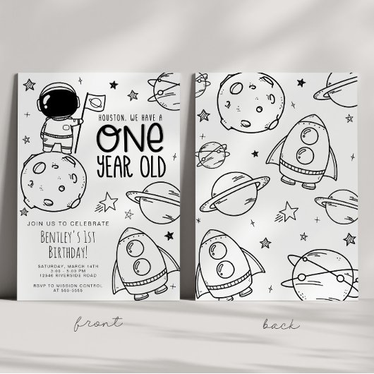 宇宙1st誕生日パーティの招待状- Houston ONE 招待状