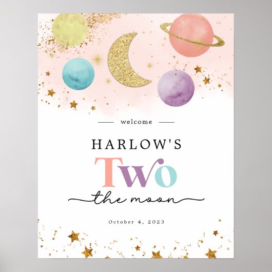 宇宙2月2日の誕生日ウェルカムサイン ポスター (正面)