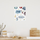 宇宙2月2日の誕生日ウェルカムサイン ポスター (キッチン)