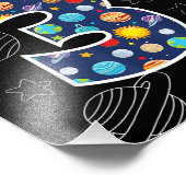 宇宙3歳3歳の誕生日パーティーボーイズギル フォトプリント            (角)