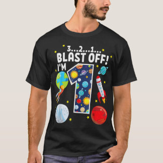 宇宙321ブラストオフ1歳1歳の誕生日パーティー Tシャツ