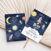 宇宙3 2 1ブラストオフ誕生日招待状 招待状