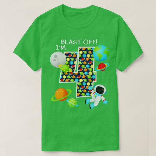宇宙4歳の誕生日4歳のシステム太陽のA Tシャツ (デザイン正面)