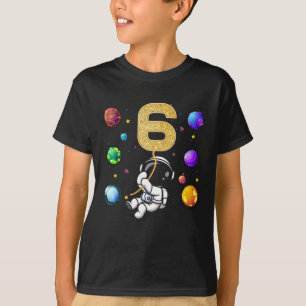 宇宙6歳6誕生日惑星宇宙飛行士 Tシャツ
