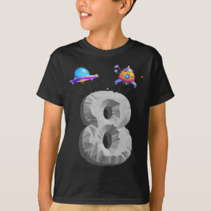 宇宙8歳8歳の誕生日パーティーボーイガール Tシャツ