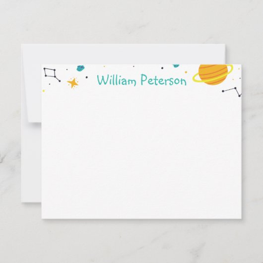 宇宙  ありがとう ノートカード (正面)