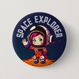 宇宙 |かわいい女の子の火星 |宇宙エクスプローラ 缶バッジ