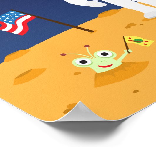 宇宙、かわいい子供の漫画のウォールアートの友人 ポスター (角)