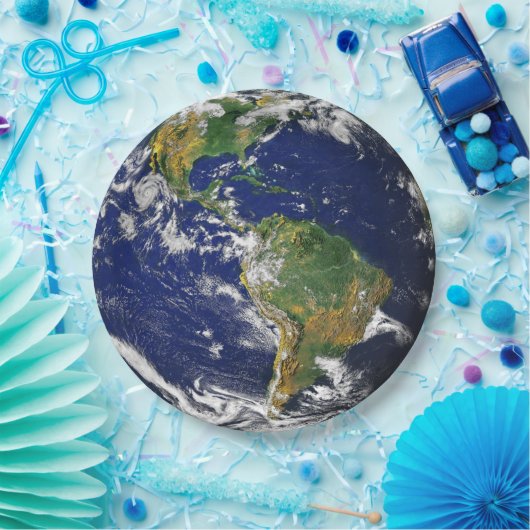 宇宙(アメリカ)の使い捨て可能な紙皿からの地球 ペーパープレート (パーティー)