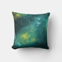 宇宙 グリーン イエロー 水彩 星 星雲