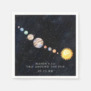宇宙 システム太陽の誕生日パーティー スタンダードカクテルナプキン